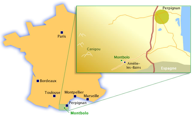 Plan d'accès à Montbolo